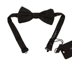 Dolce & Gabbana Black Patterned Adjustable Neck Papillon Bow Tie - Maison Luxe