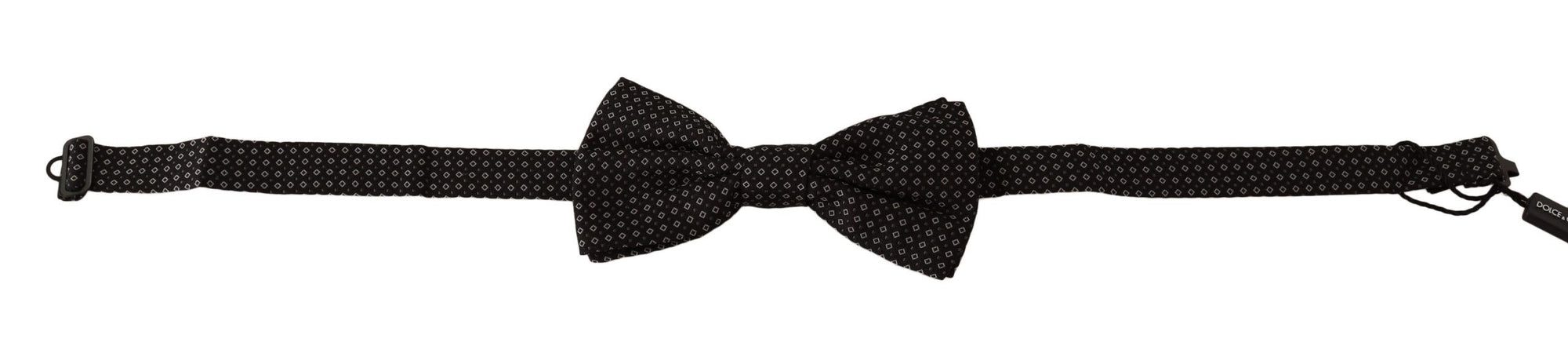 Dolce & Gabbana Black Patterned Adjustable Neck Papillon Bow Tie - Maison Luxe