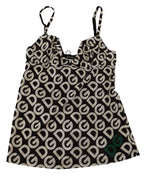 Dolce & Gabbana Black White Logo Print Camisole Top Underwear