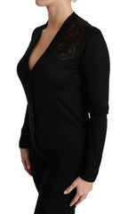 Dolce & Gabbana Black Lace Sweater Cardigan Sweater