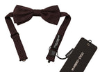 Dolce & Gabbana Brown Dotted Silk Adjustable Neck Papillon Bow Tie - Maison Luxe