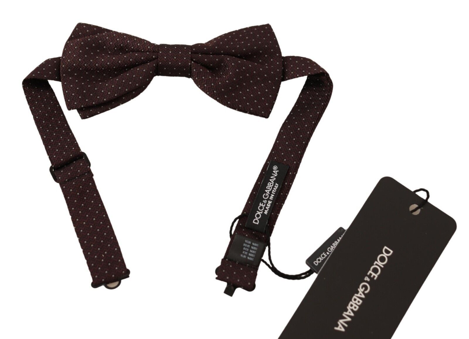 Dolce & Gabbana Brown Dotted Silk Adjustable Neck Papillon Bow Tie - Maison Luxe