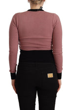 Dolce & Gabbana Pink Cashmere Crewneck Sartoria Pullover Sweater