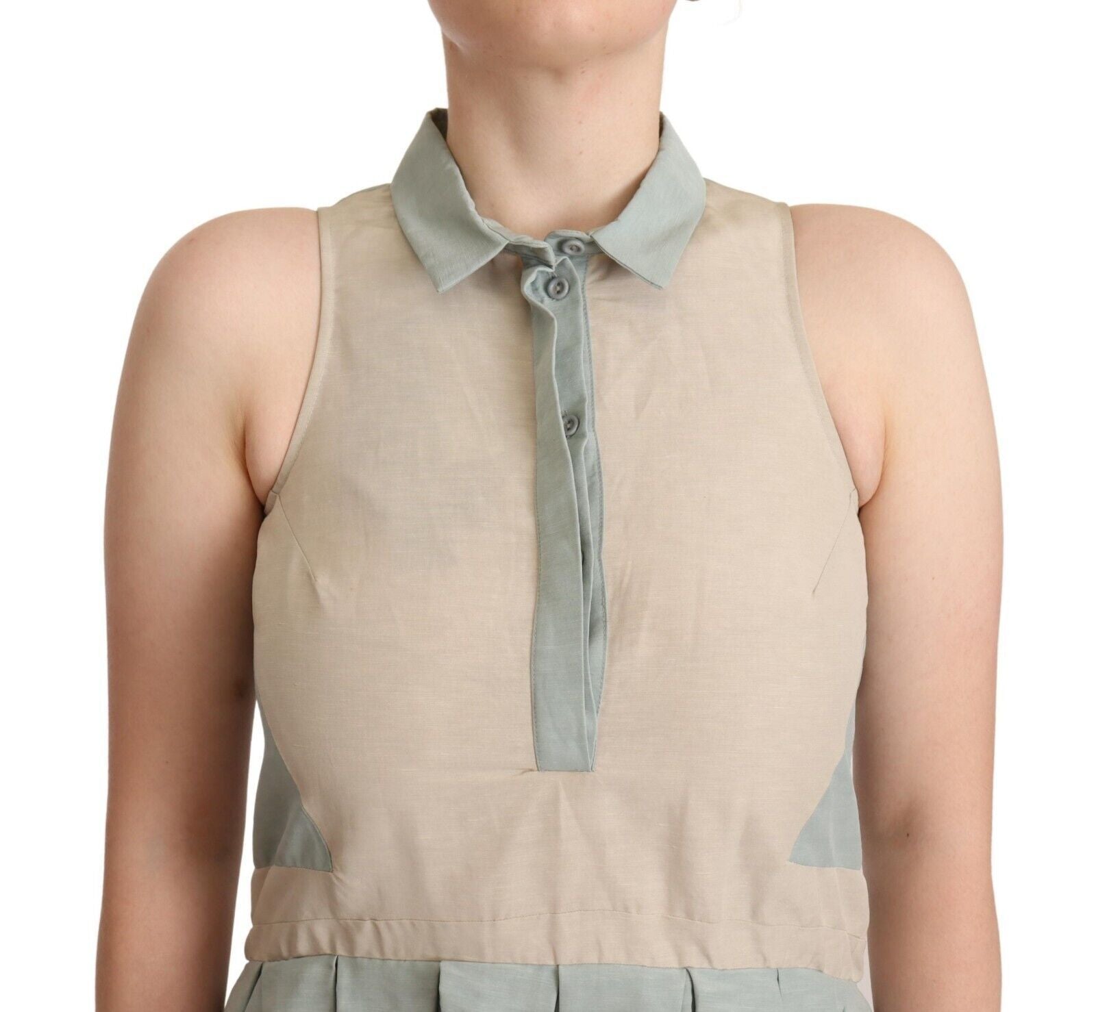 Comeforbreakfast Multicolor Collared Sleeveless Sheath Dress