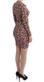 GF Ferre Multicolor Longsleeved Viscose Shift Dress