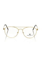 Frankie Morello Gold Metallic Fiber Men's Frame Aviator Eyeglasses