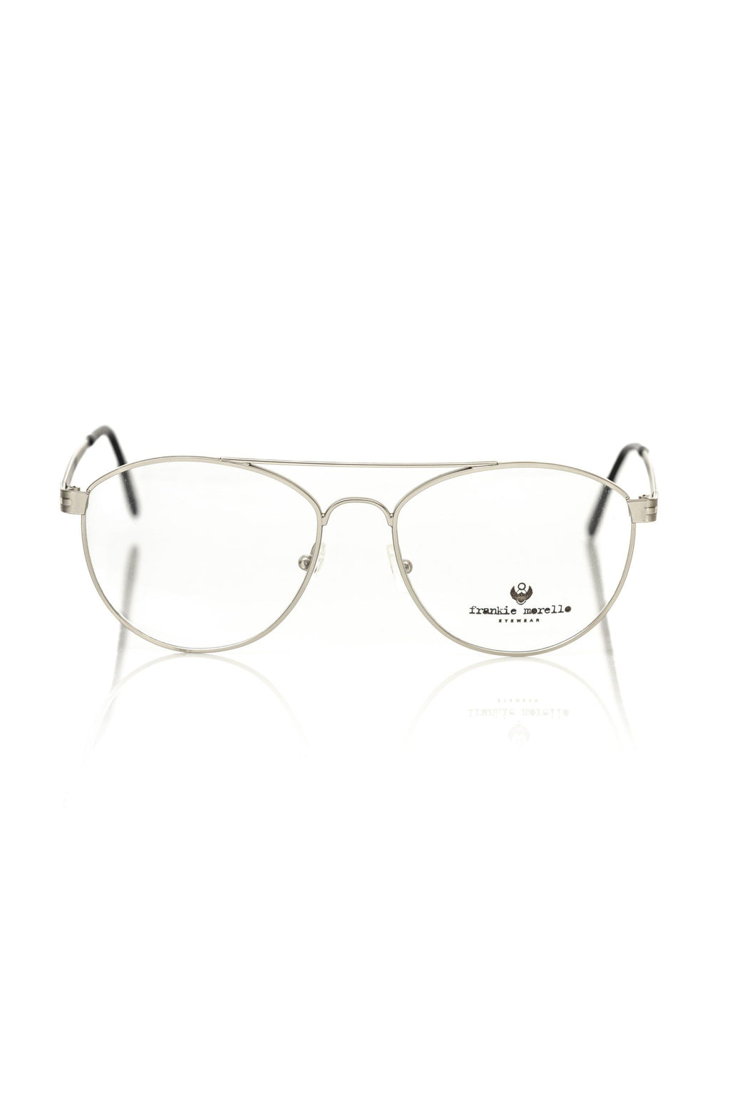 Frankie Morello Silver Metallic Mens Eyeglass Frame