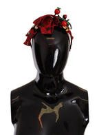 Dolce & Gabbana Red Tiara Berry Fruit Crystal Bow Hair Diadem Headband - Maison Luxe