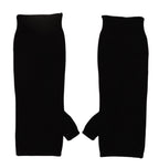 Dolce & Gabbana Black Knitted Fingerless Elbow Length Gloves - Maison Luxe