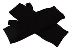 Dolce & Gabbana Black Knitted Fingerless Elbow Length Gloves - Maison Luxe