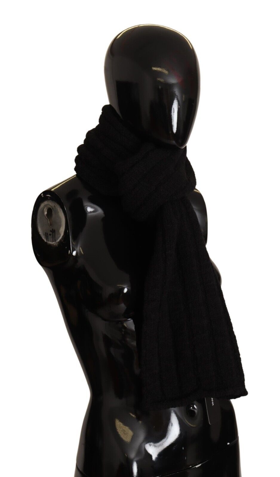 Dolce & Gabbana Black Virgin Wool Knitted Unisex Warmer Shawl Scarf - Maison Luxe