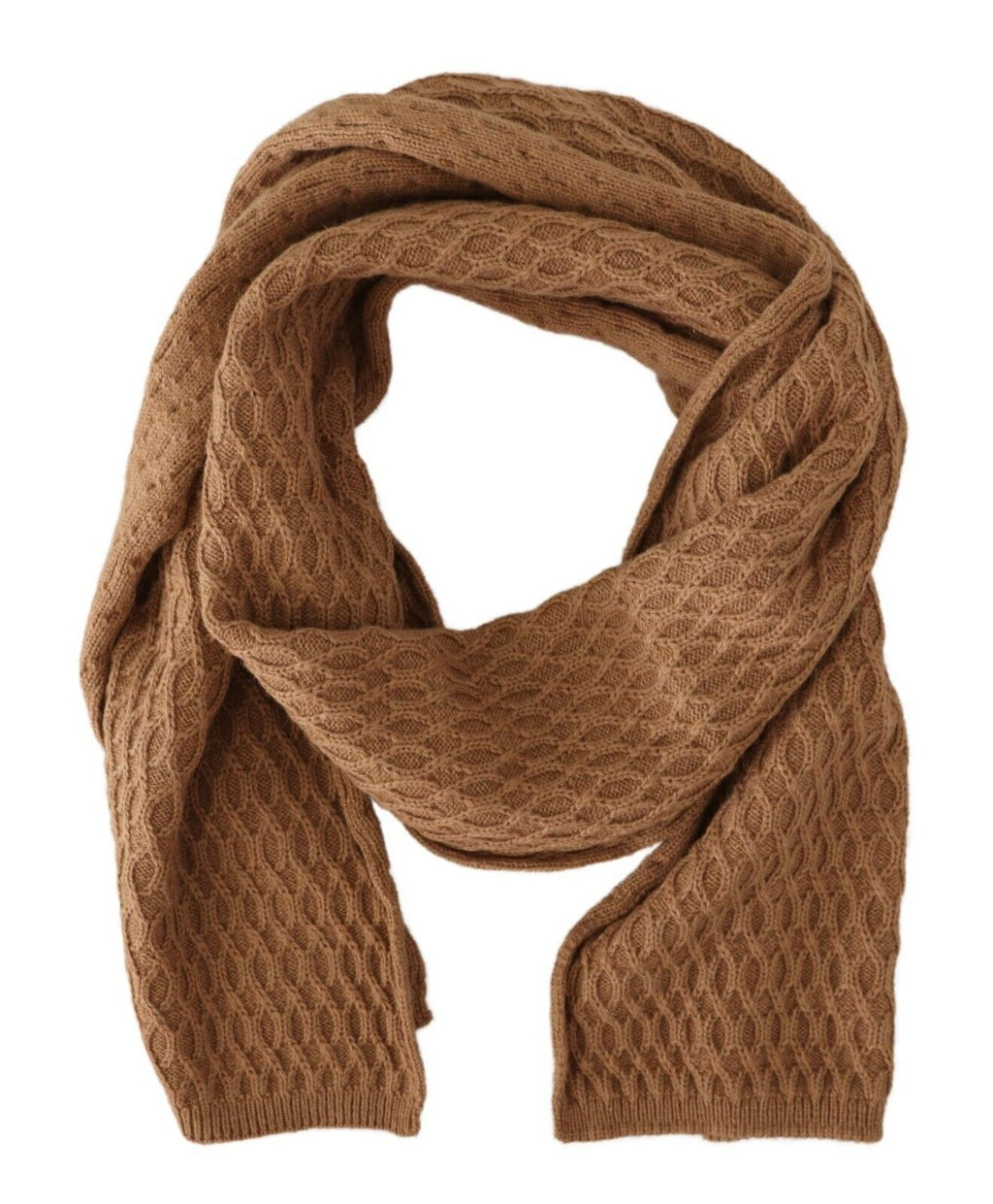 Dolce & Gabbana Dark Brown Wrap Shawl Knitted Camel Scarf - Maison Luxe