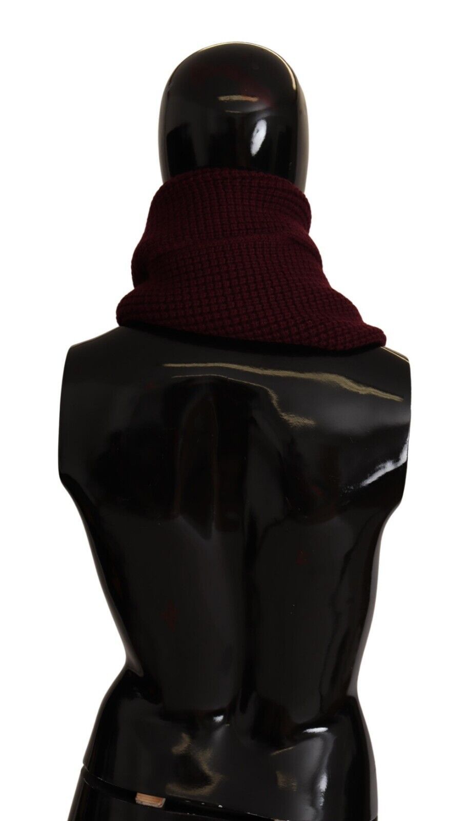 Dolce & Gabbana Dark Red Cashmere Logo Wrap Shawl Knitted Scarf - Maison Luxe