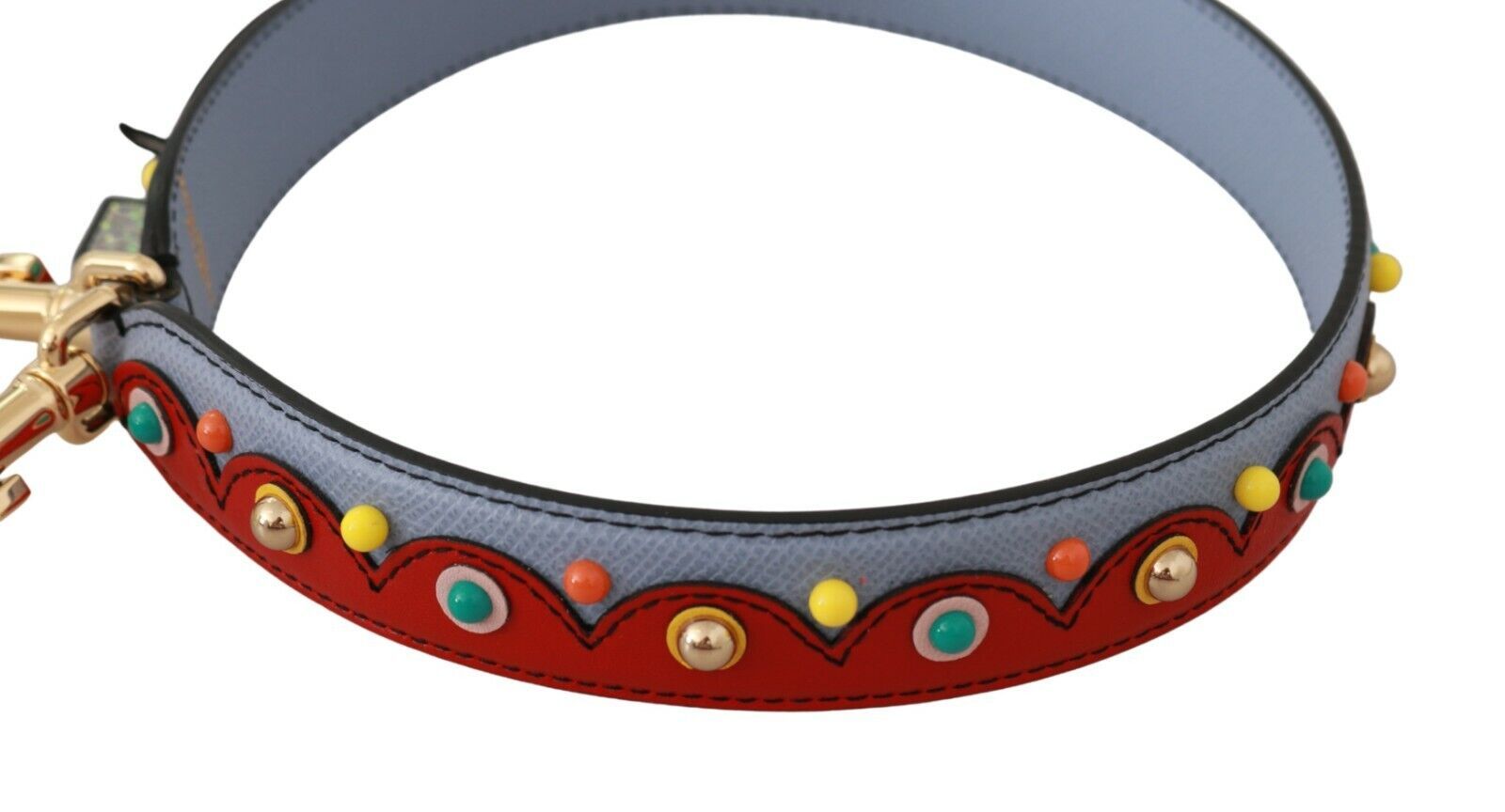 Dolce & Gabbana Blue and red Shoulder Strap Leather Blue Handbag Accessory - Maison Luxe