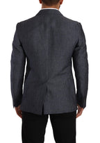 Dolce & Gabbana Blue Linen Cotton Jacket TAORMINA Blazer