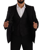 Dolce & Gabbana Black Slim Fit 2 Piece SICILIA Blazer
