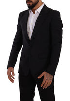 Dolce & Gabbana Black Slim Fit Vest 2 Button MARTINI Blazer