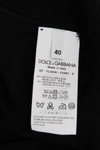 Dolce & Gabbana Black Silk Floral Embroidered Polo Top