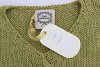 PINK MEMORIES Green Cotton Blend Knitted Sleeveless Sweater