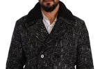 Dolce & Gabbana Black Wool Double Breasted Coat Men Jacket
