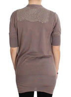 PINK MEMORIES Purple Lace Cotton Cardigan Sweater