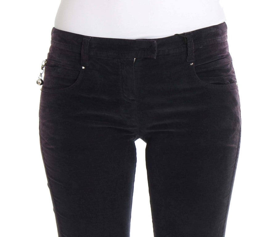 Costume National Purple Cropped Corduroys Jeans