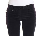 Costume National Purple Cropped Corduroys Jeans