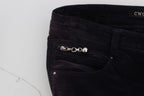 Costume National Purple Cropped Corduroys Jeans