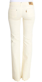 Costume National White Cotton Stretch Flare Jeans