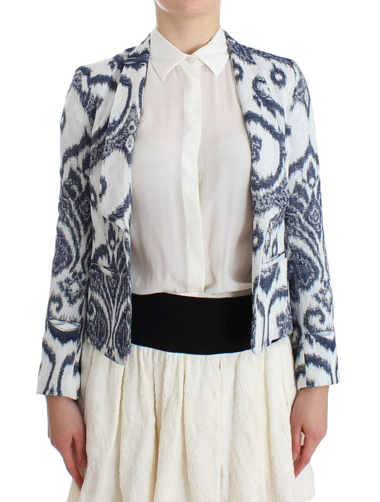 Christian Pellizzari Blue White Blazer Suit Jacket