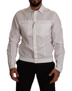 Dolce & Gabbana White Cotton Button Down Men Collared Shirt