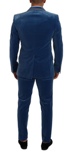 Dolce & Gabbana Blue SICILIA Velvet Slim Fit 2 Piece Suit