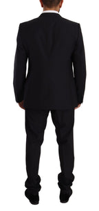Dolce & Gabbana Blue GOLD Wool Single Breasted 2 Piece Suit