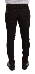 Dolce & Gabbana Brown Distressed Slim Fit Skinny Denim Jeans