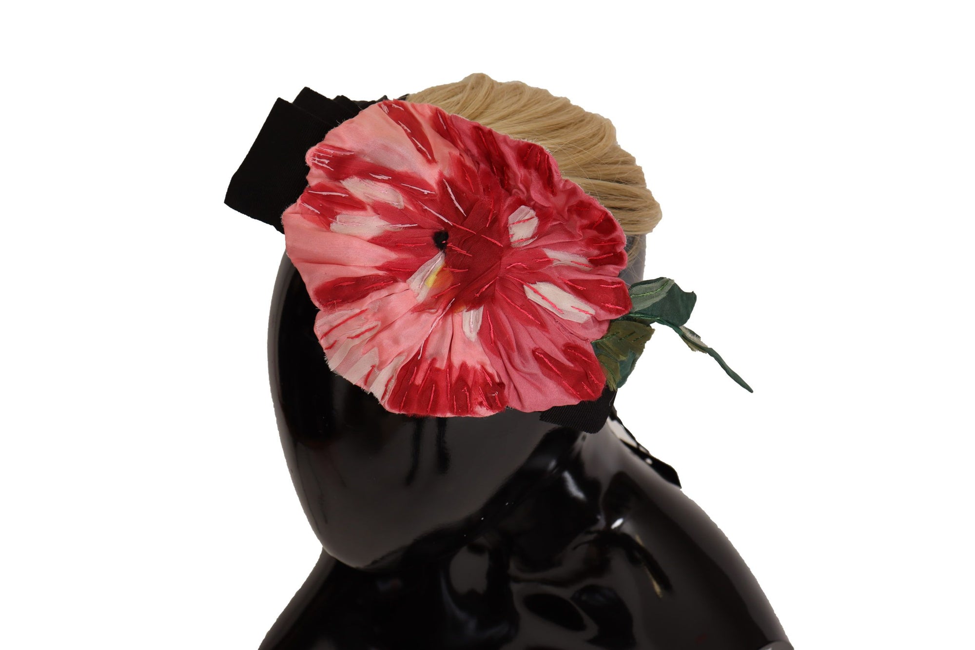 Dolce & Gabbana Black Silk White Hair Parrucchiera Diadem Headband - Maison Luxe