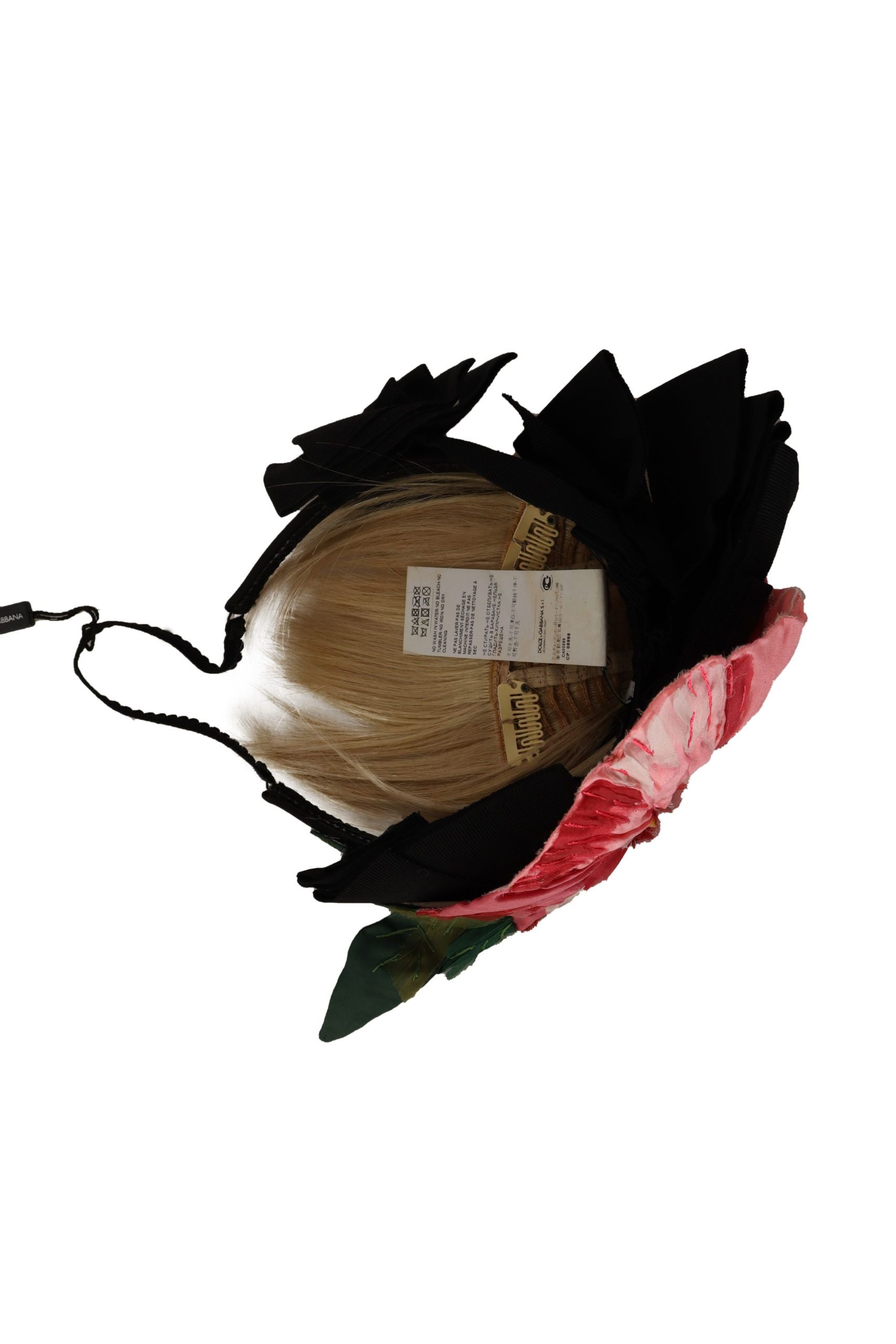 Dolce & Gabbana Black Silk White Hair Parrucchiera Diadem Headband - Maison Luxe