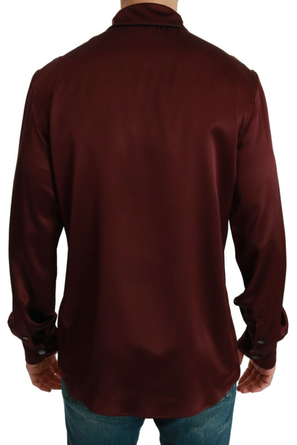 Dolce & Gabbana Bordeaux Silk Pajama Casual Shirt