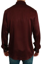 Dolce & Gabbana Bordeaux Silk Pajama Casual Shirt