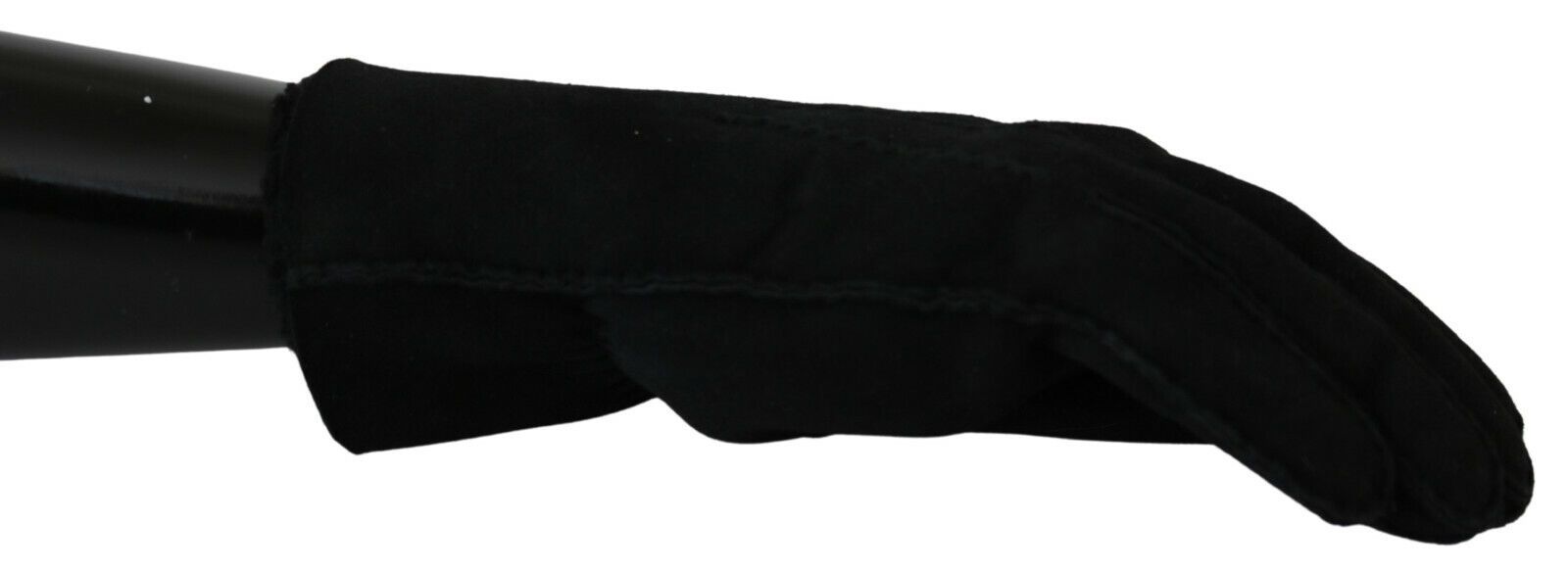 Dolce & Gabbana Black Leather Motorcycle Biker Mitten Gloves - Maison Luxe