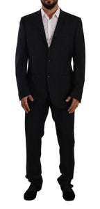 Domenico Tagliente Gray Polyester Single Breasted Formal Suit