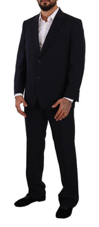 Domenico Tagliente Blue Polyester Single Breasted Formal Suit