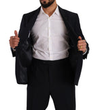 Domenico Tagliente Blue Polyester Single Breasted Formal Suit