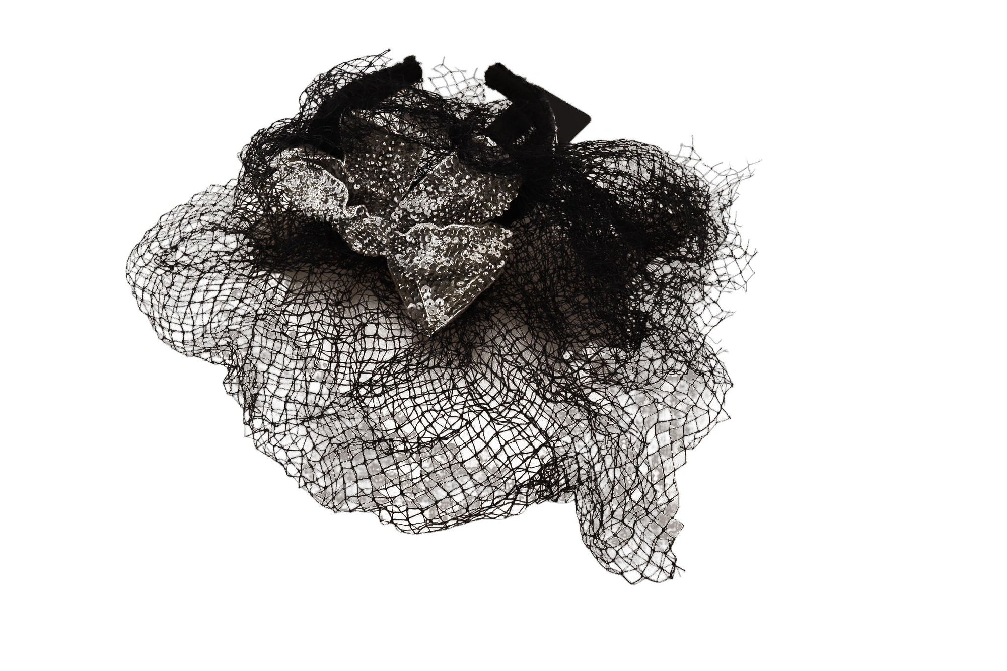 Dolce & Gabbana Black Logo Sequined Fascinator Diadem Headband - Maison Luxe