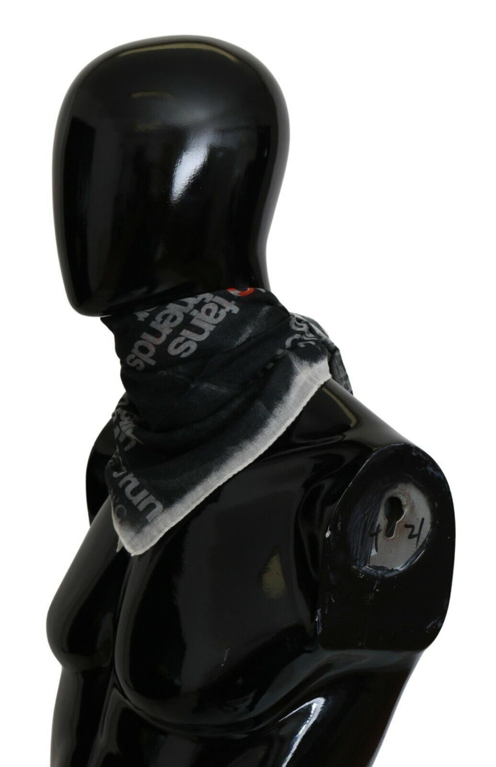 Costume National Dark Gray Wool Foulard Branded Scarf - Maison Luxe