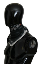 Costume National Dark Gray Wool Foulard Branded Scarf - Maison Luxe