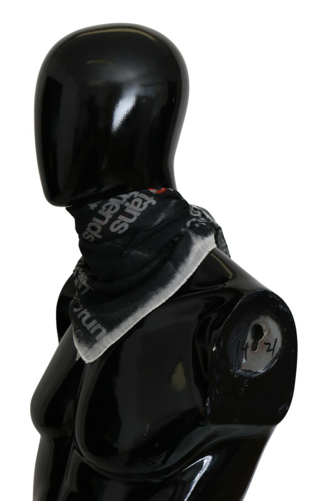 Costume National Dark Gray Wool Foulard Branded Scarf - Maison Luxe