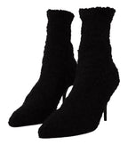 Dolce & Gabbana Black Stiletto Heels Mid Calf Women Boots