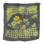 GF Ferre Black Yellow Floral Wrap Shawl Foulard Scarf - Maison Luxe