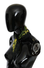 GF Ferre Black Yellow Floral Wrap Shawl Foulard Scarf - Maison Luxe