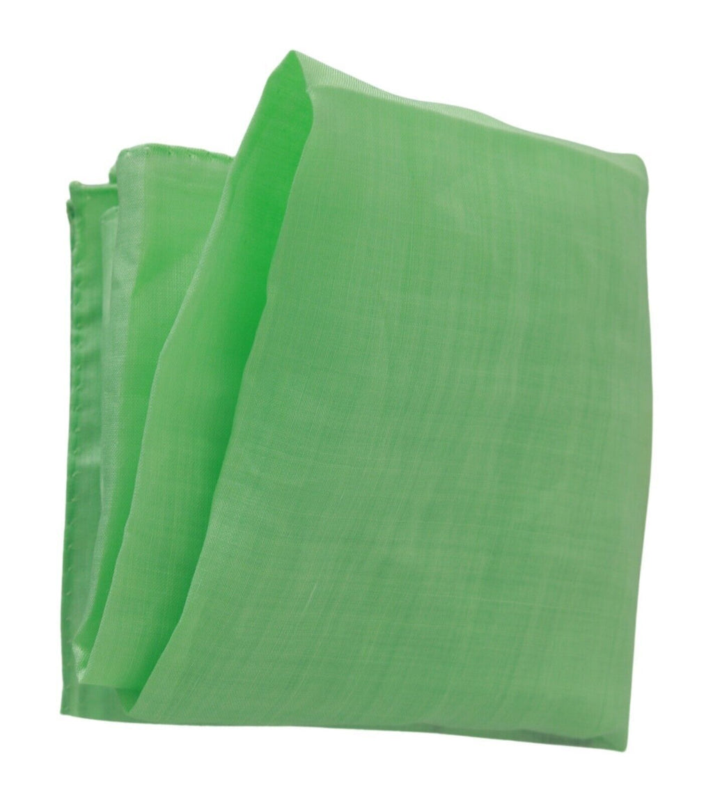 Versace Apple Green Linen Square Foulard Head Wrap Scarf - Maison Luxe